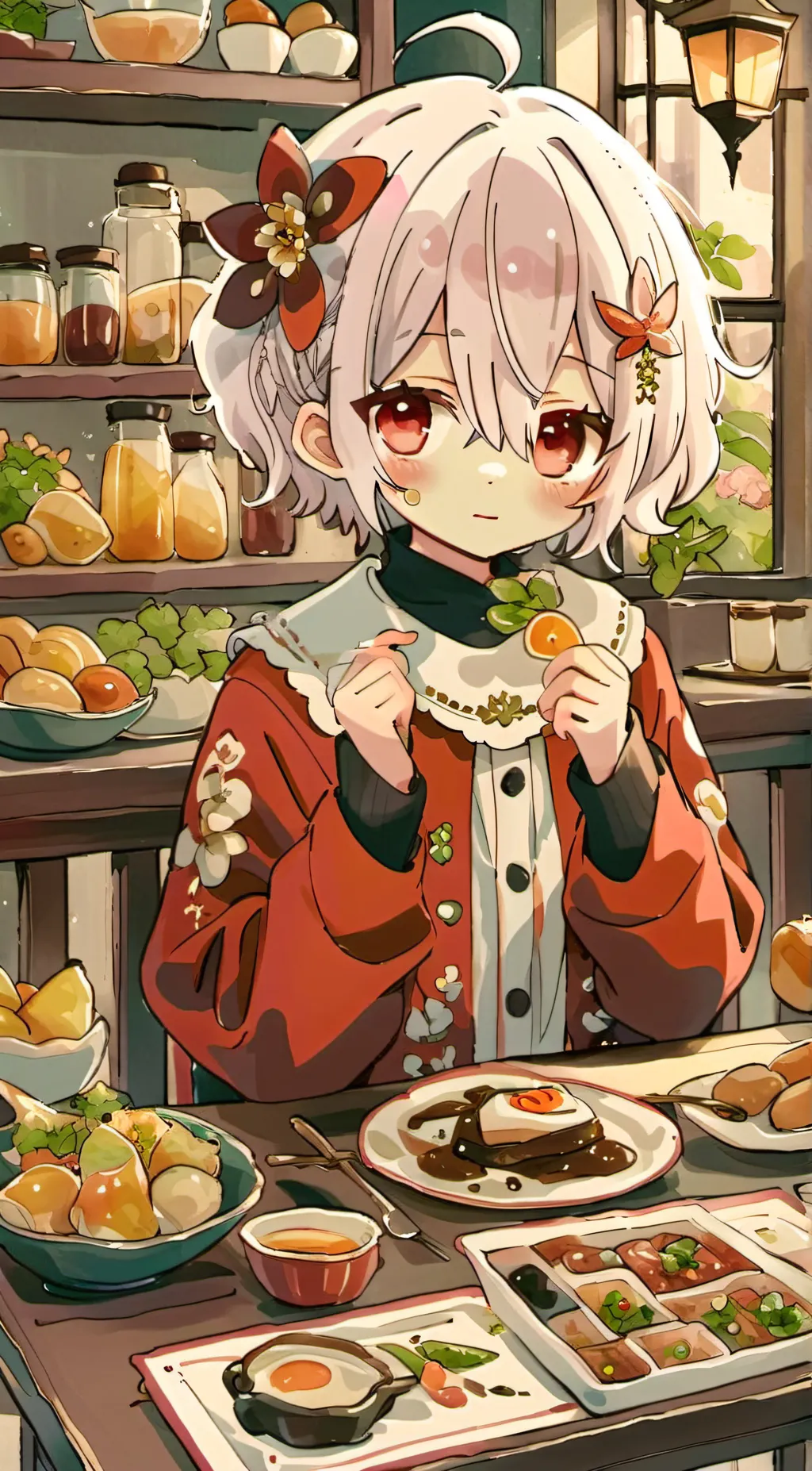 ai character: Flower background