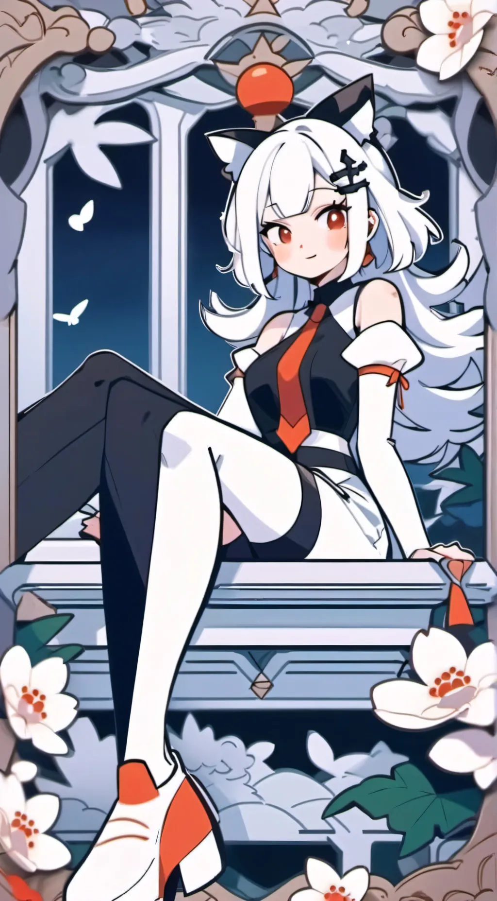 ai character: Selina Red background