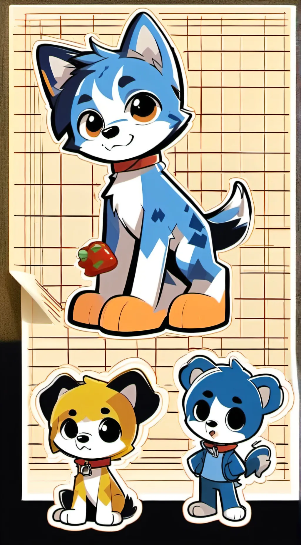 ai character: bluey background
