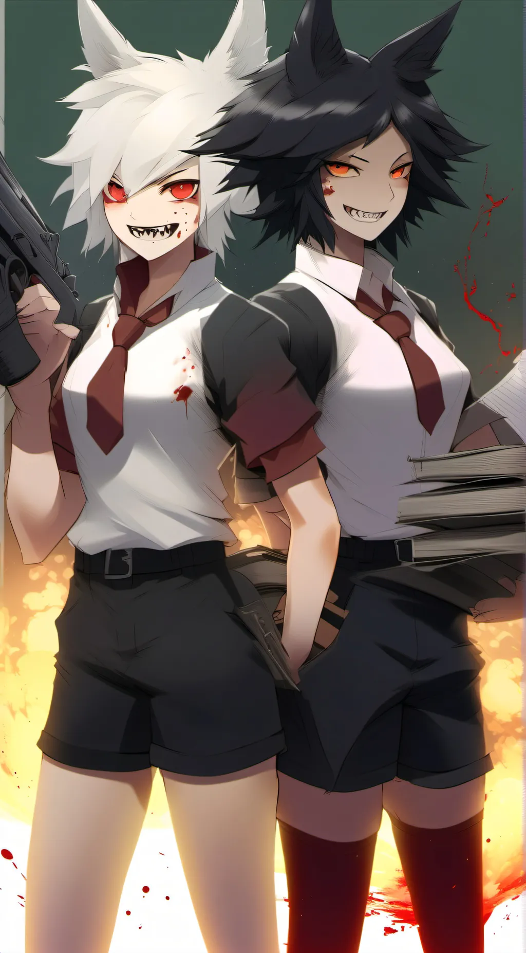 ai character: Moxxie & Charlie background