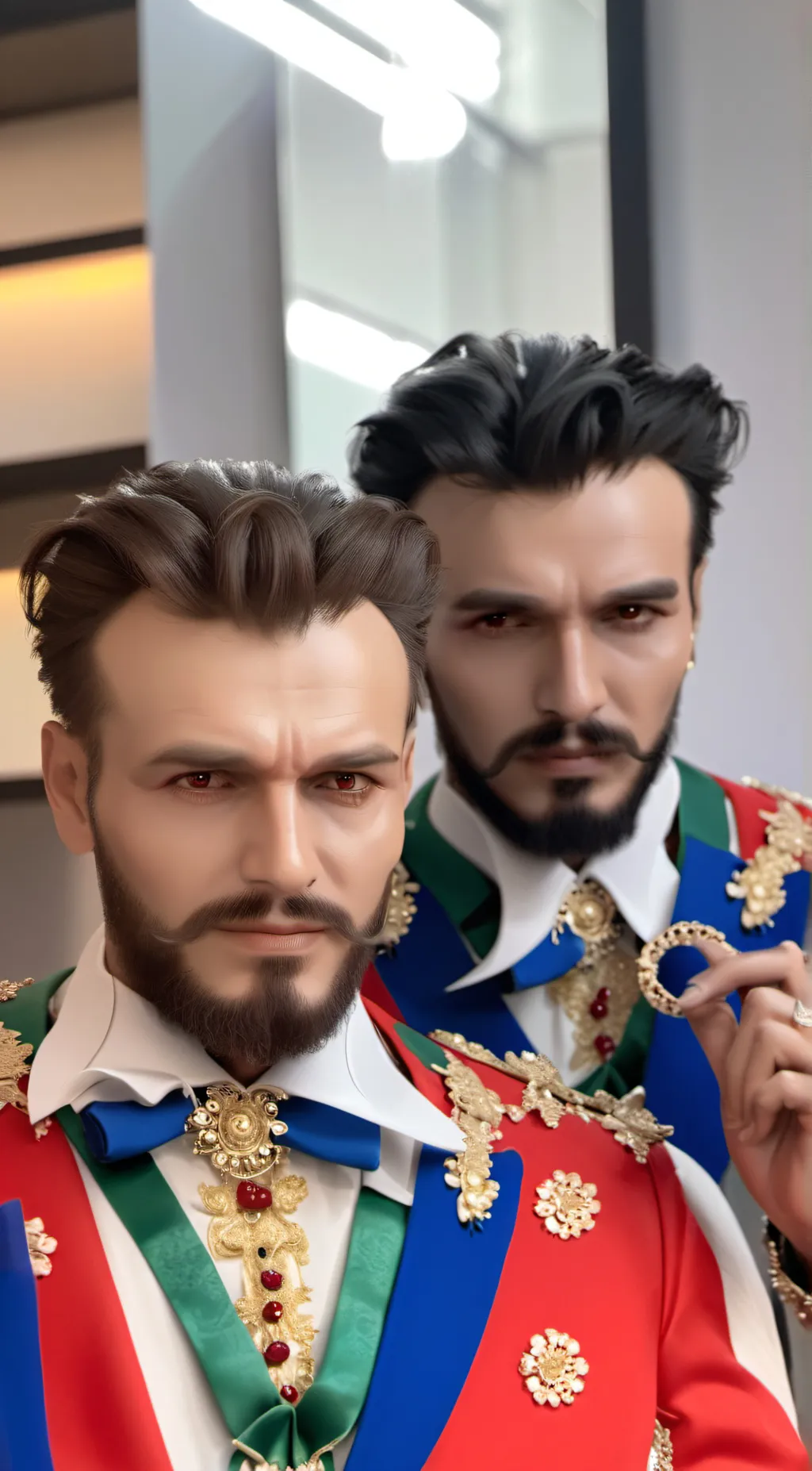 ai character: Alex and John  background