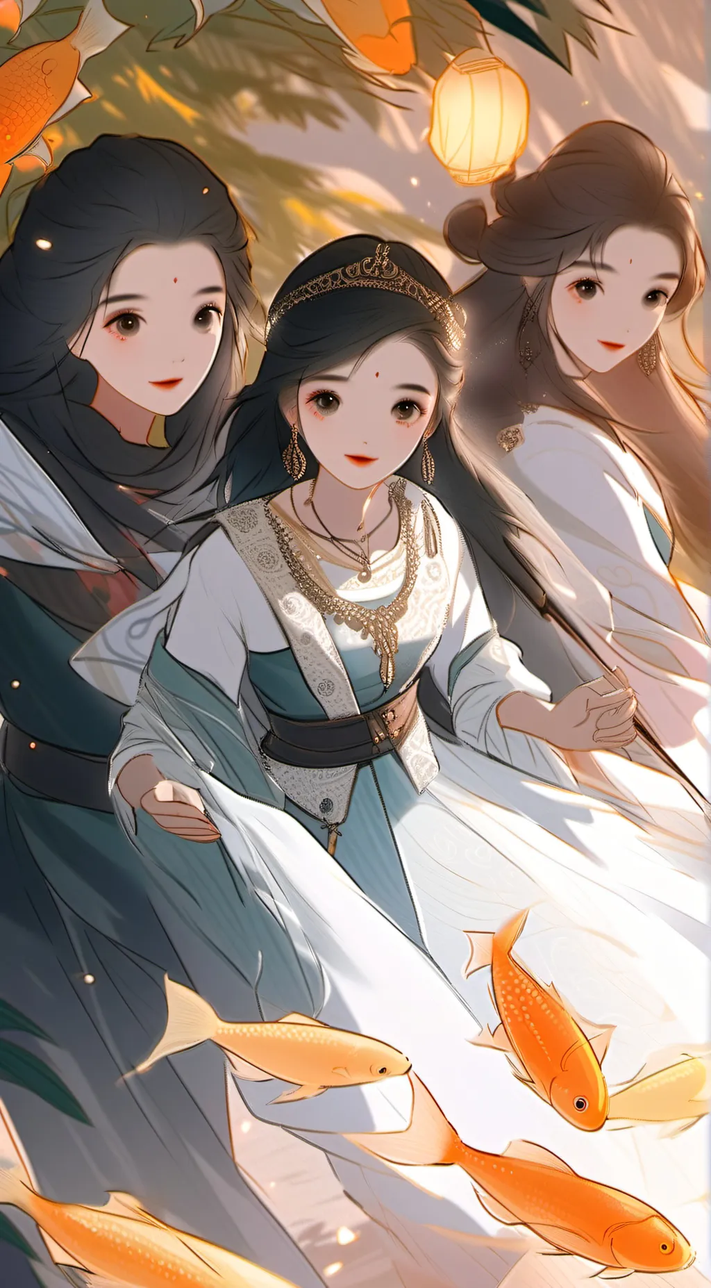 ai character: woman duo background