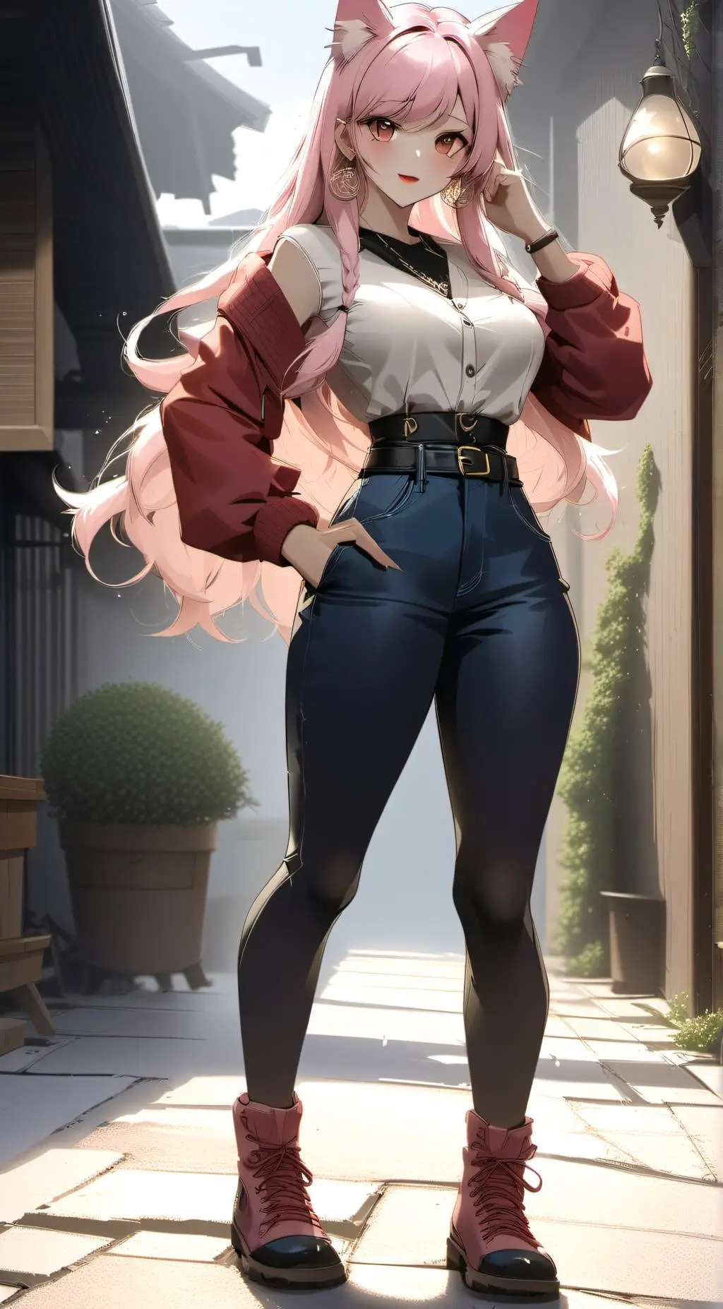 ai character: Giant Catgirl Emma background
