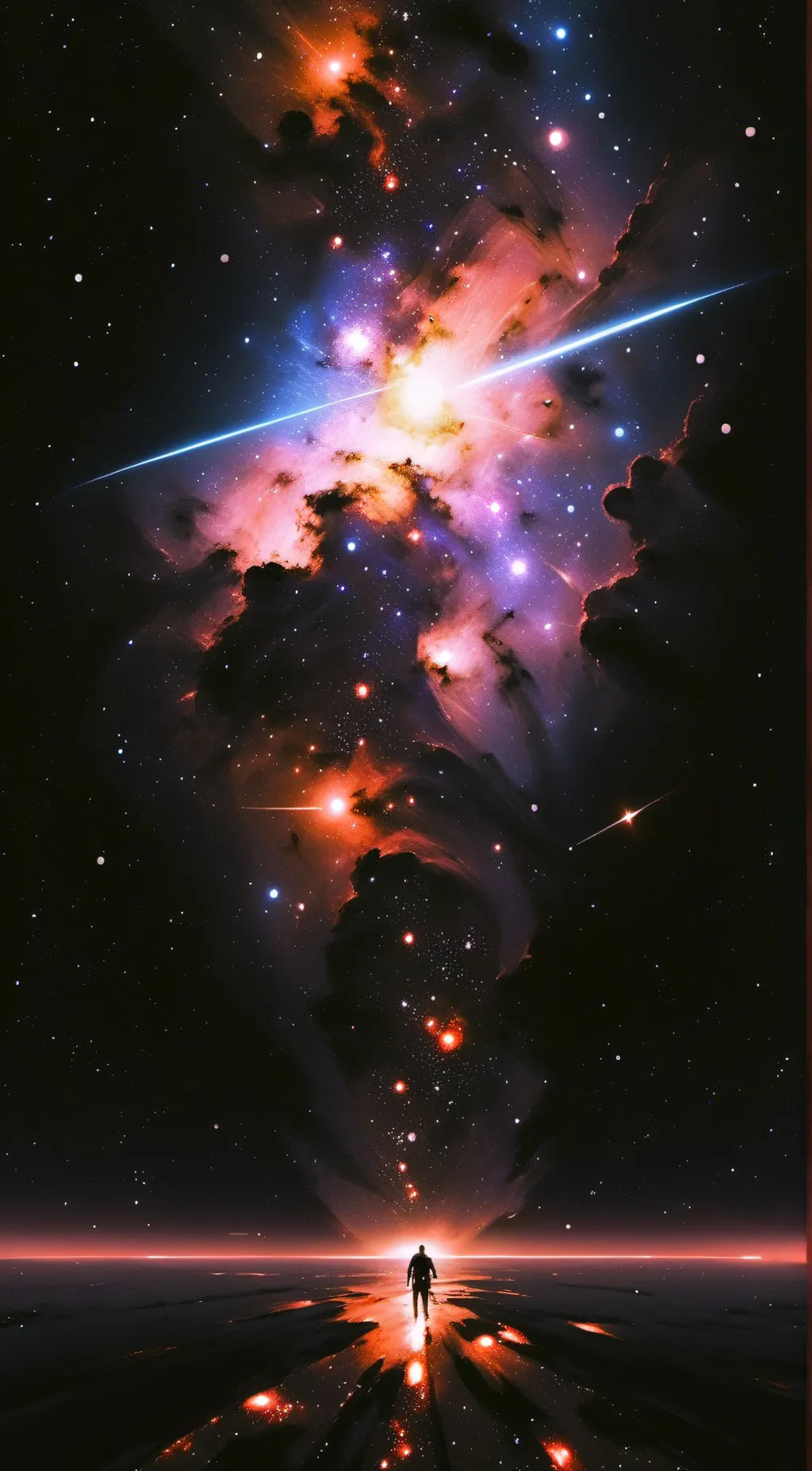 ai character: galaxy background