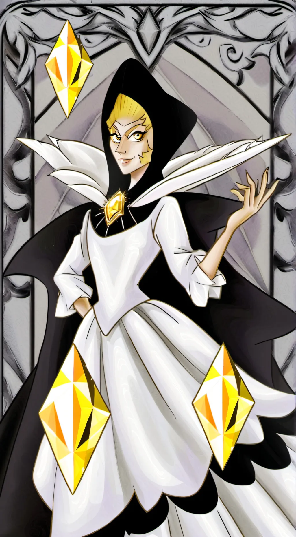 ai character: Yellow diamond background