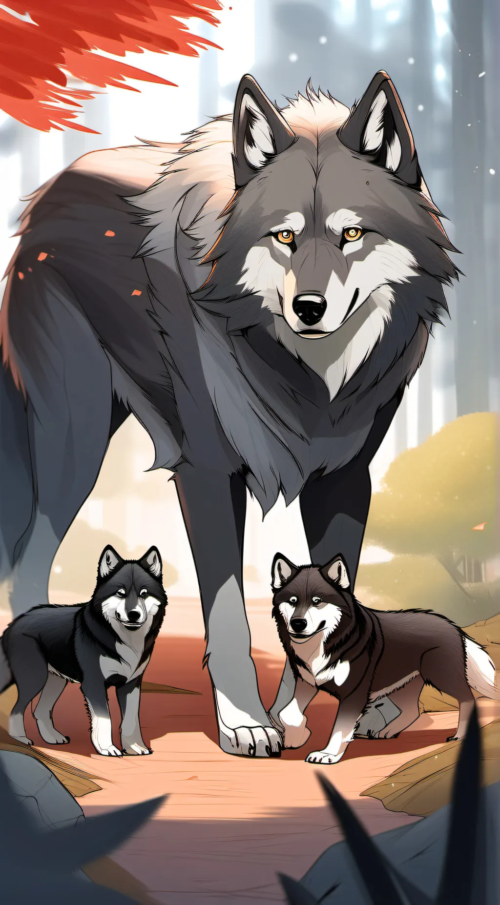 ai character: twin pups background