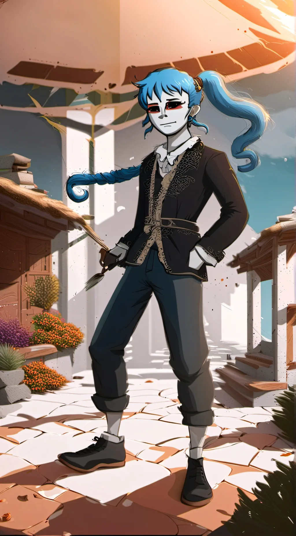 ai character: sally face background