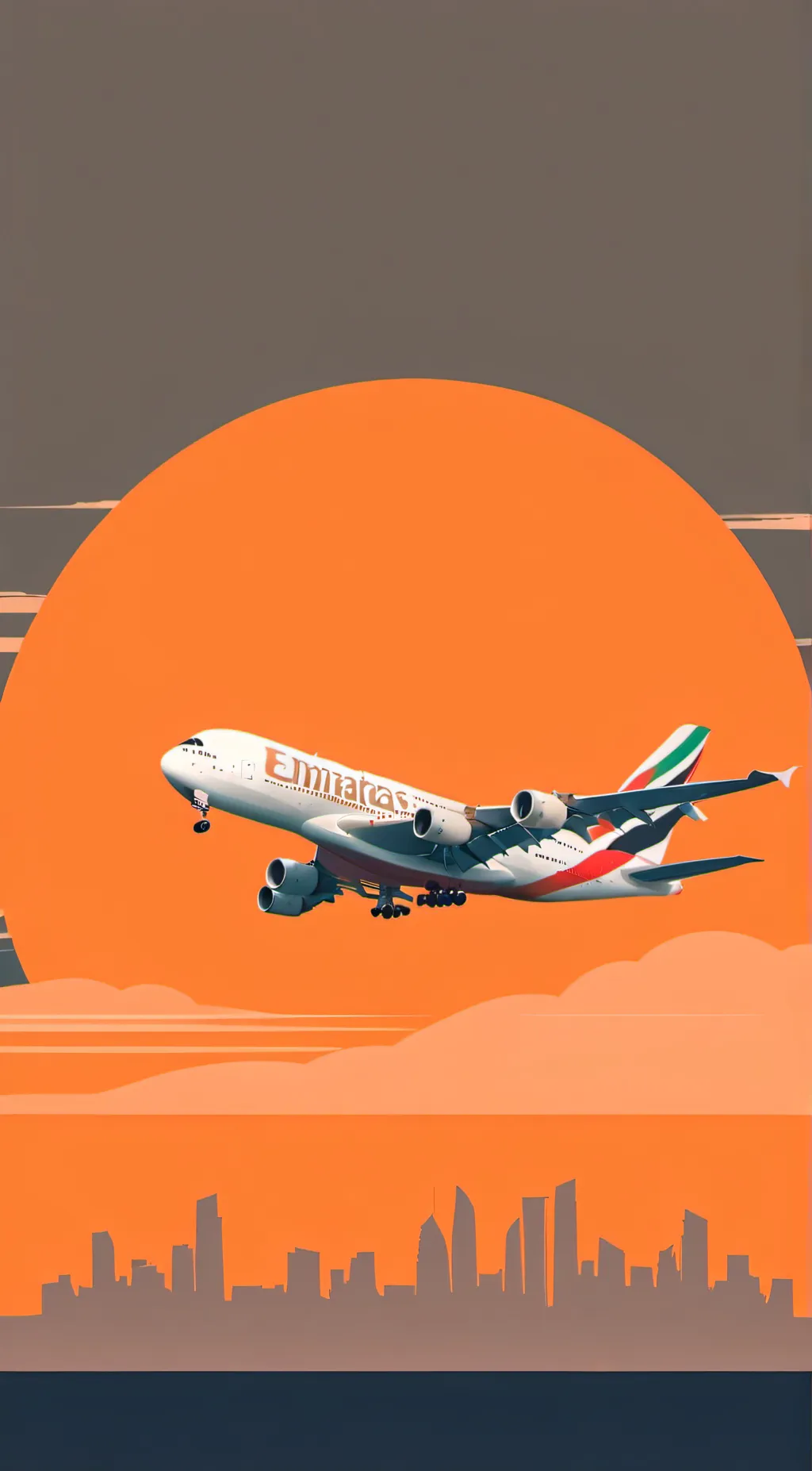 ai character: Emirates A380 background