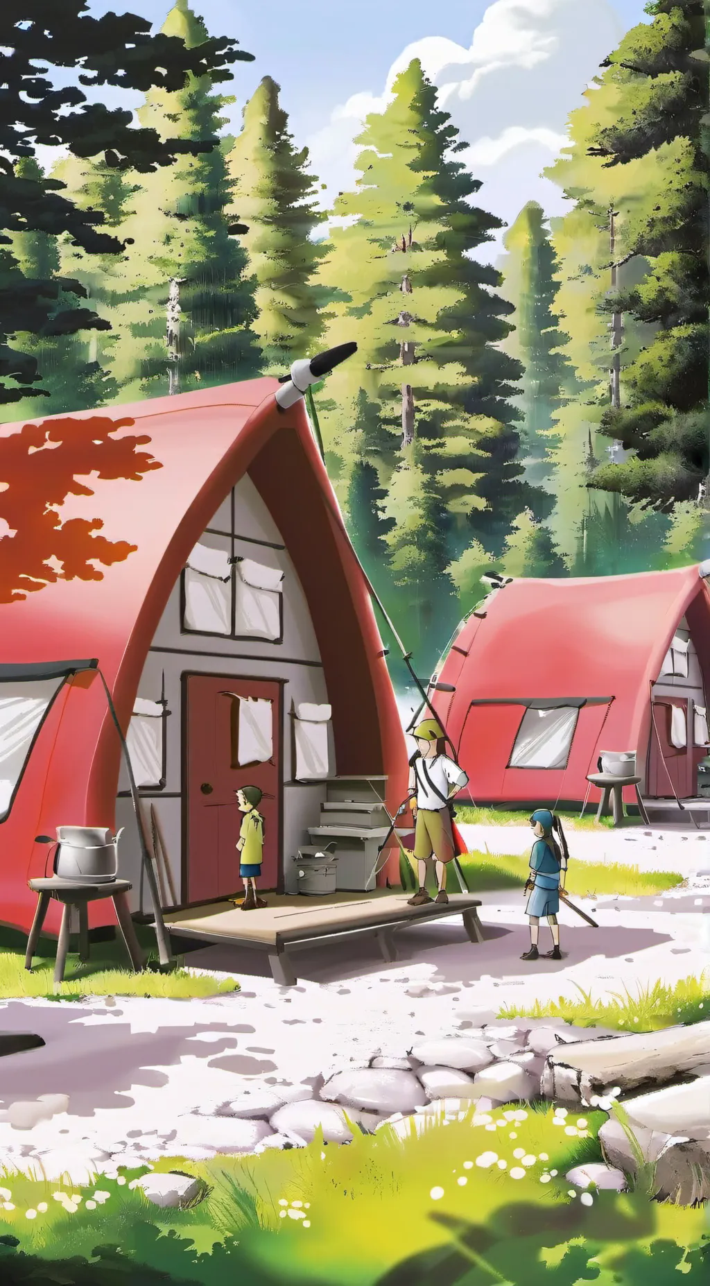 ai character: Camp Acorn Lake background