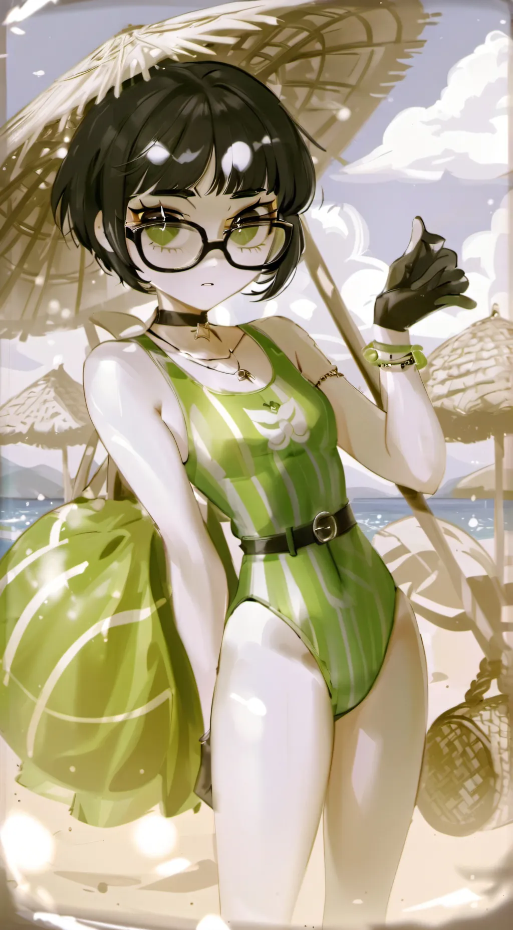 ai character: Beach Buttercup background