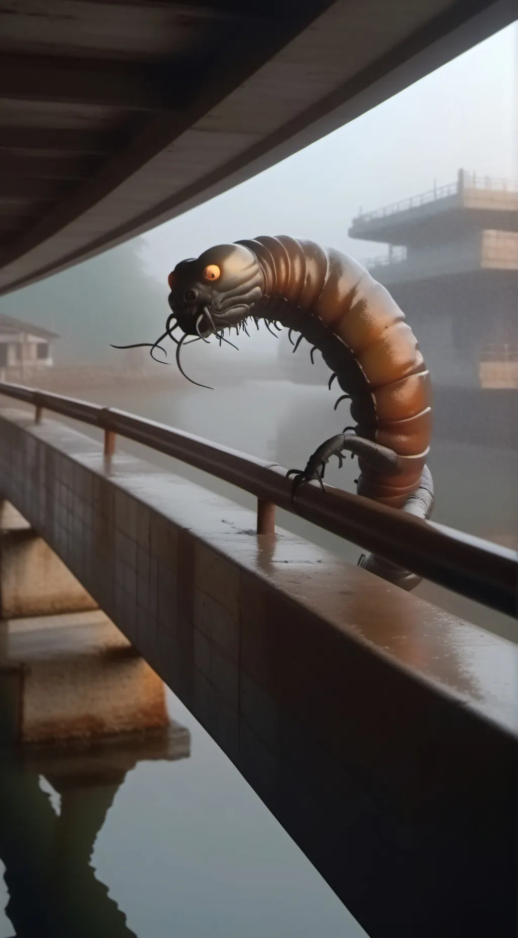 ai character: Giant Worm Bridge background