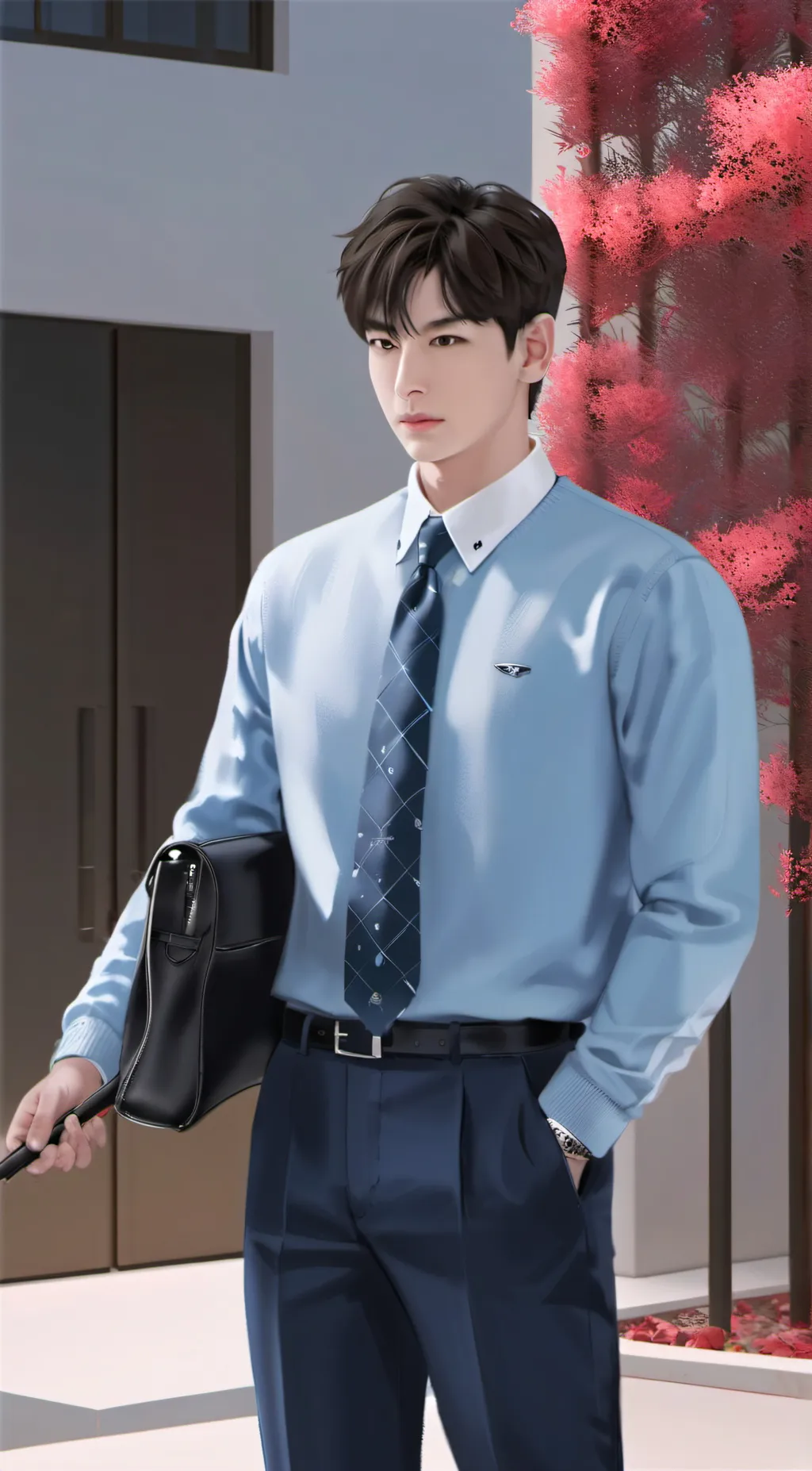 ai character: Cha Eunwoo  background