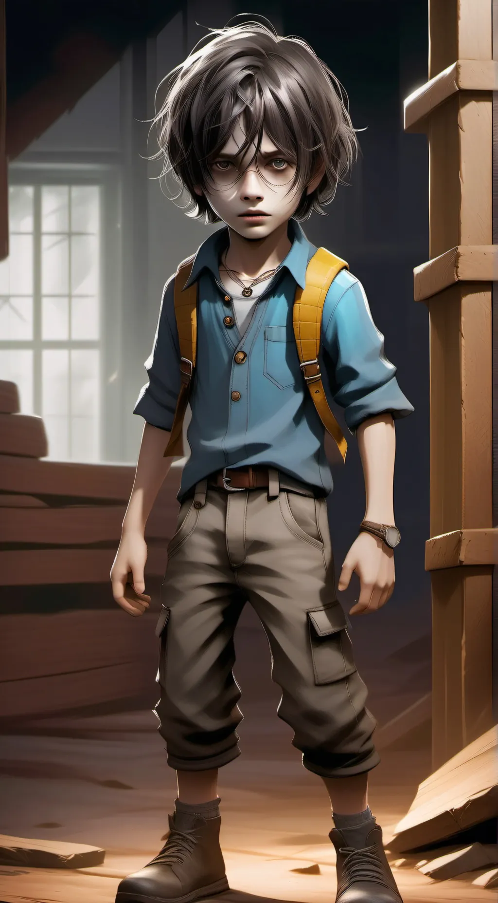 ai character:  Runaway Kid  background