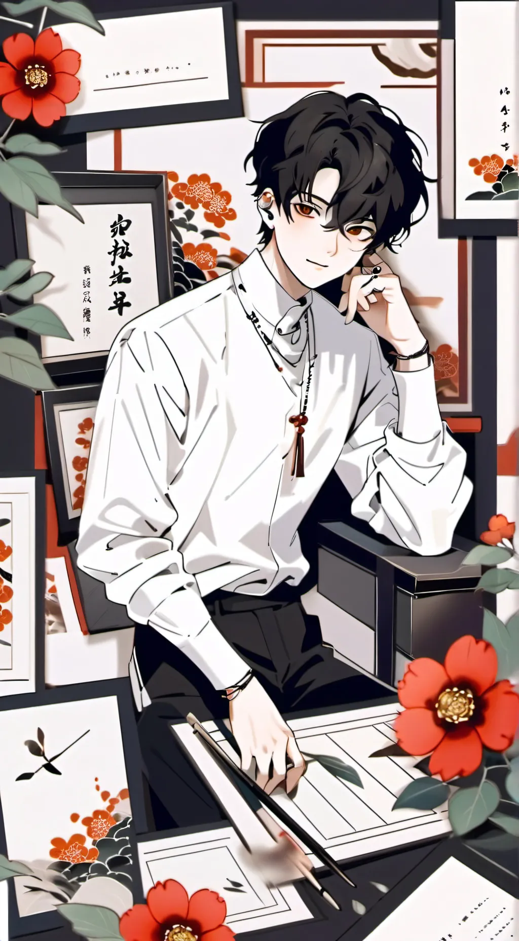 ai character: Ni-ki Nishimura  background