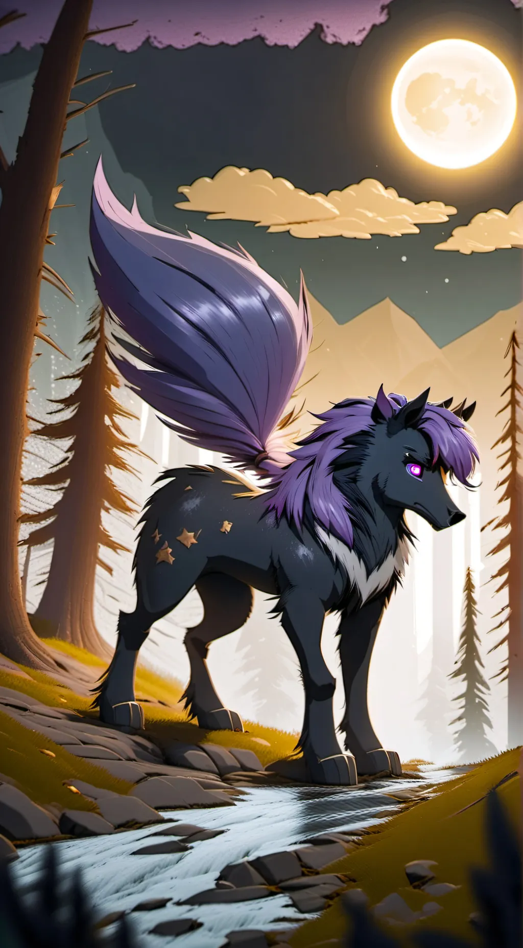 ai character: Werelight sparkles background