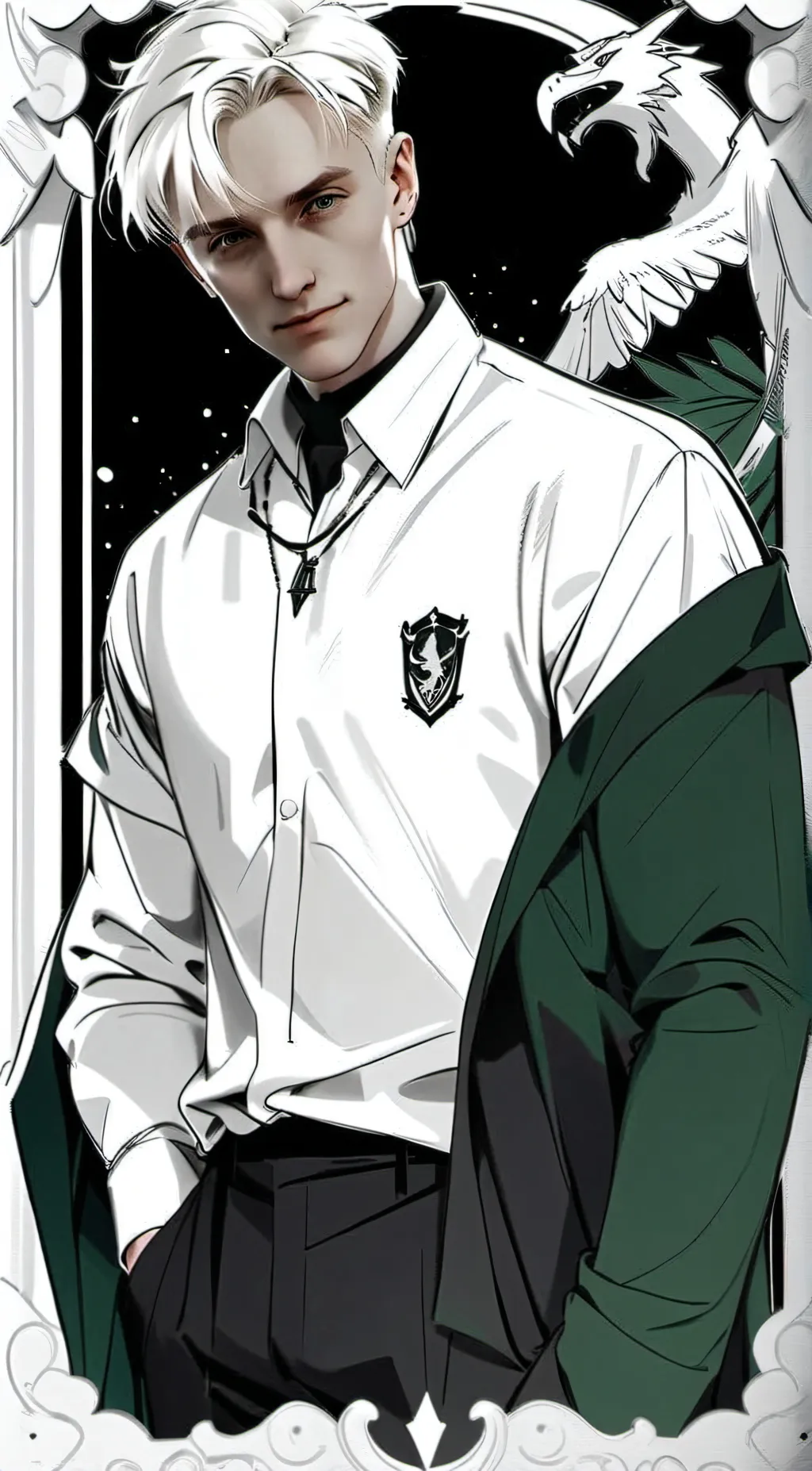 ai character: Draco Malfoy🧿🎀 background