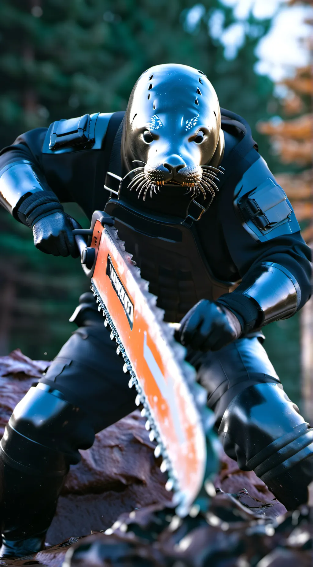 ai character: Buzzsaw Seal background
