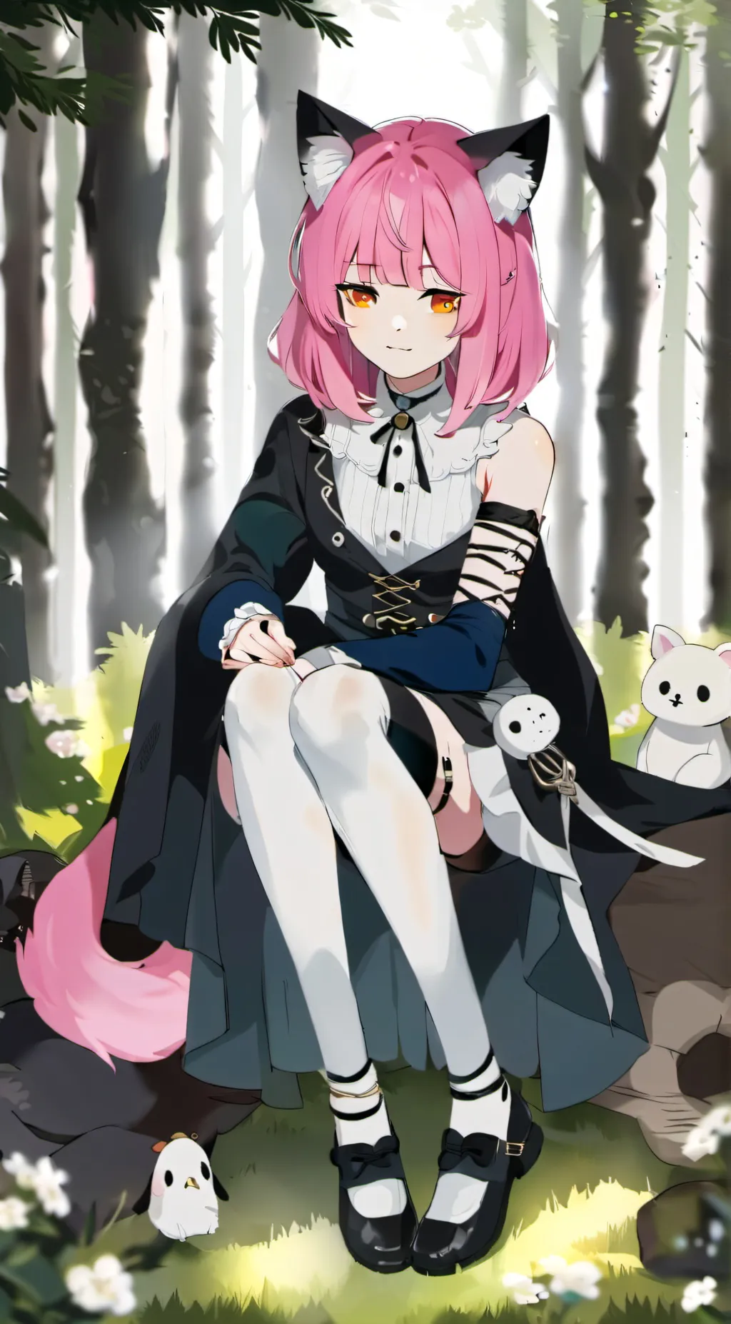 ai character: cat girl background