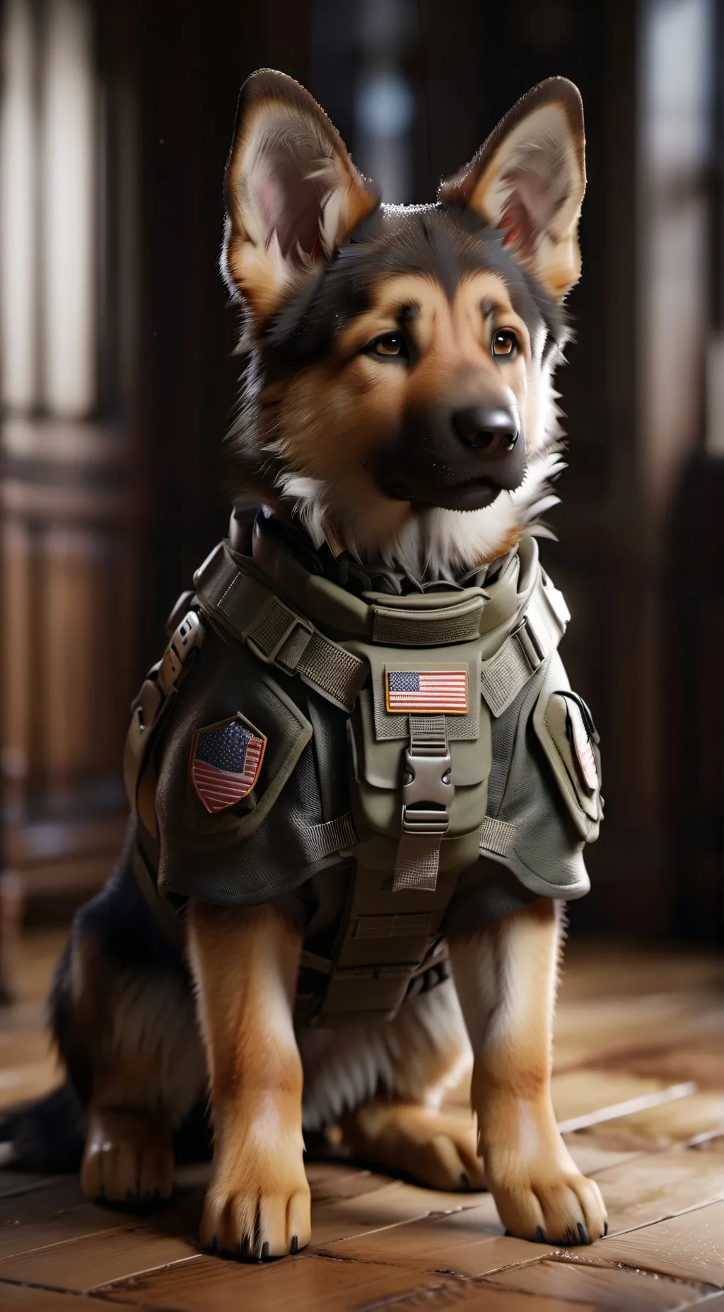 ai character: Konig-K9 Puppy  background