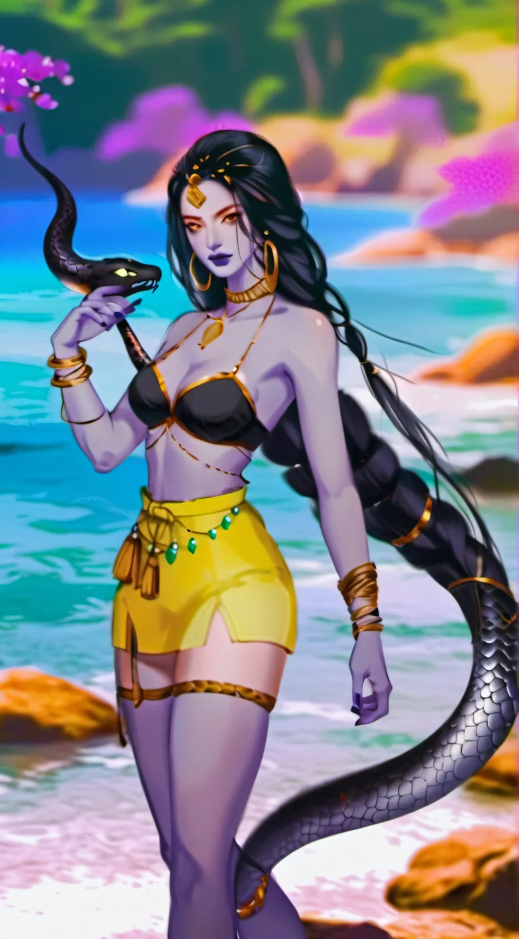 ai character: goddess vexoria background
