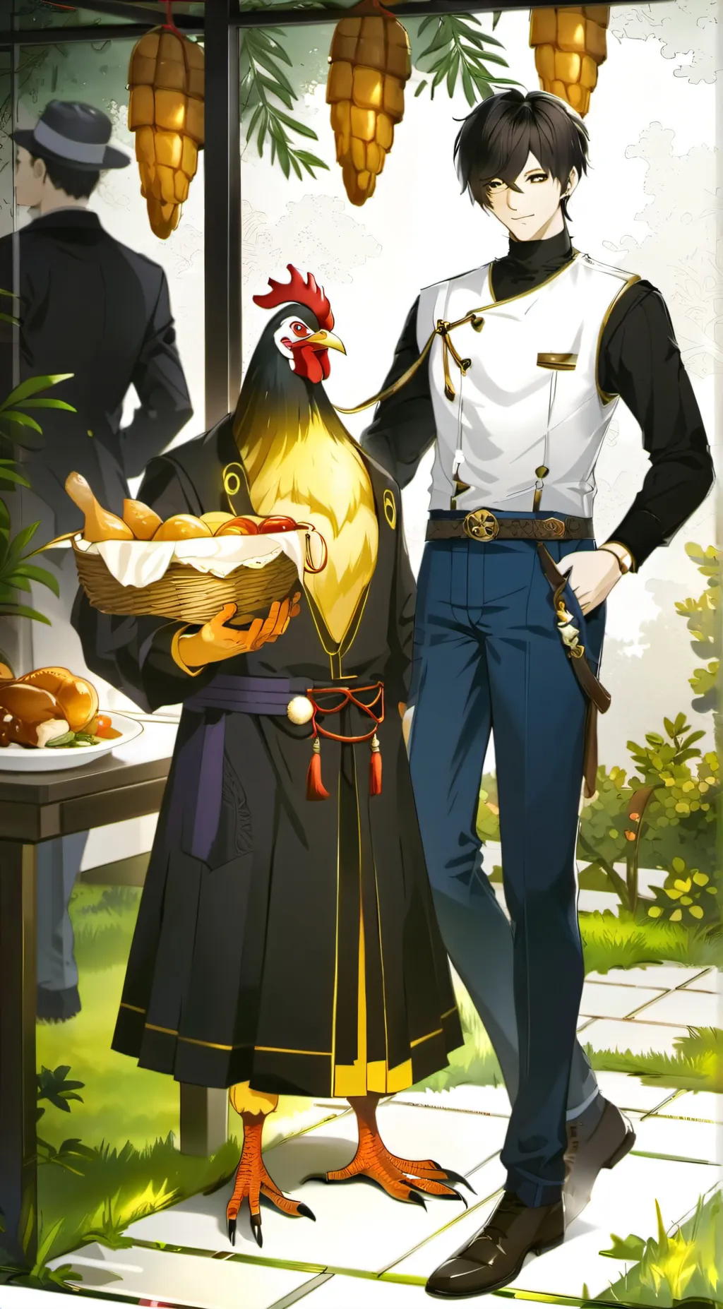 ai character: Chiken king background