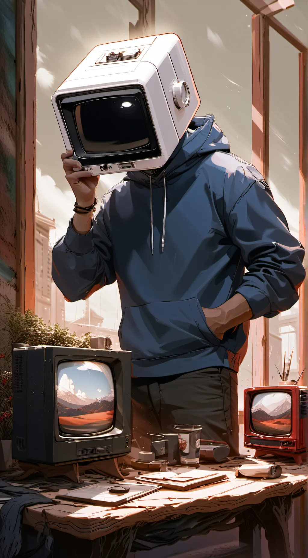 ai character: TV-dude background