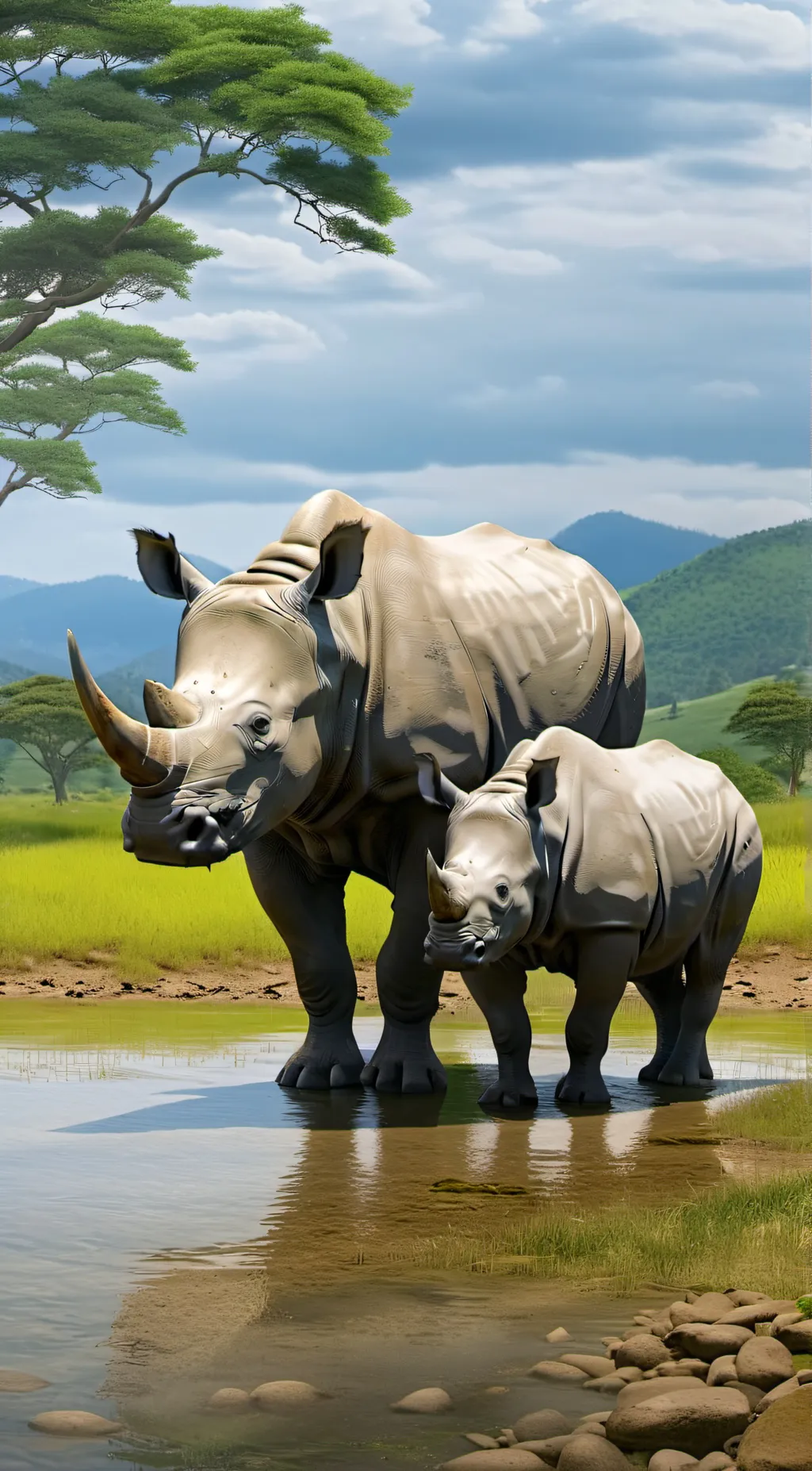 ai character: Two Rhinos background