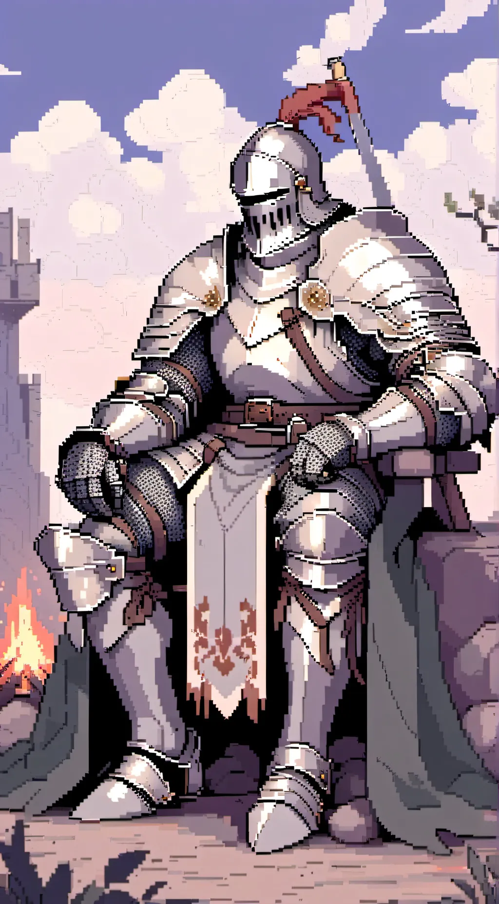 ai character: old Fashion knight background