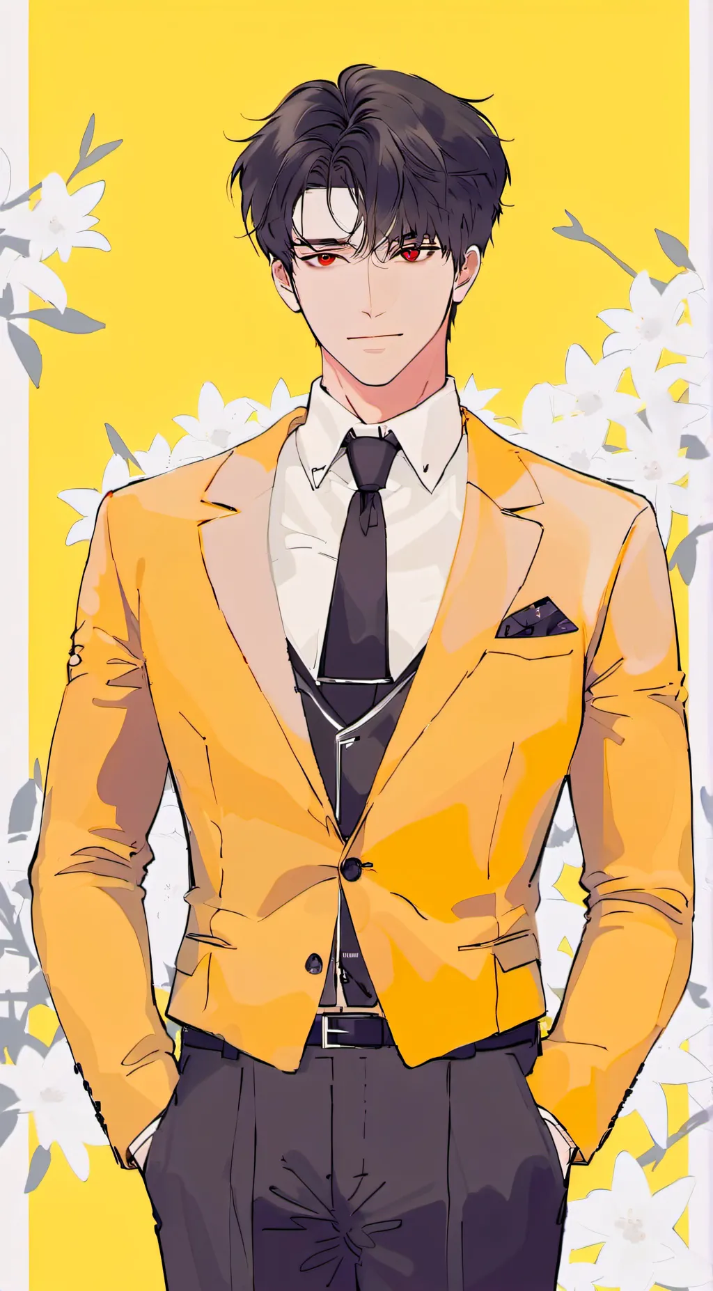 ai character: Atticus Grey background