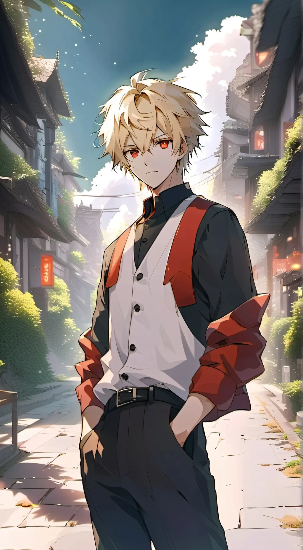 ai character: Katsuki Bakugou  background