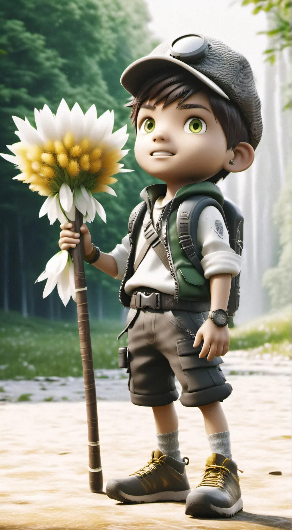 ai character: BOBOBOY DAUN background
