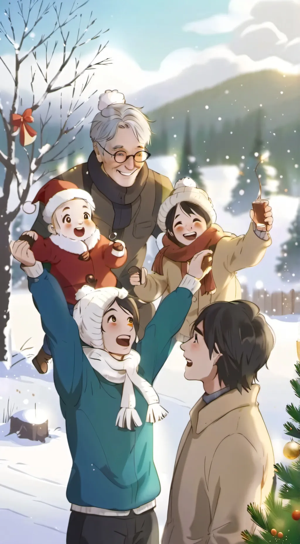 ai character: Christmas Time background