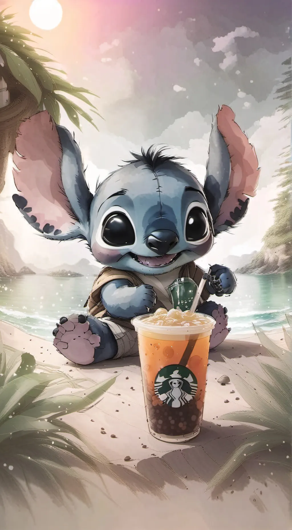 ai character: stitch background