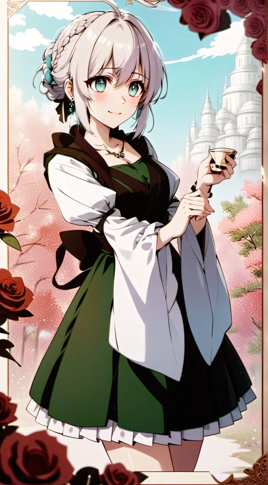 ai character: rose background