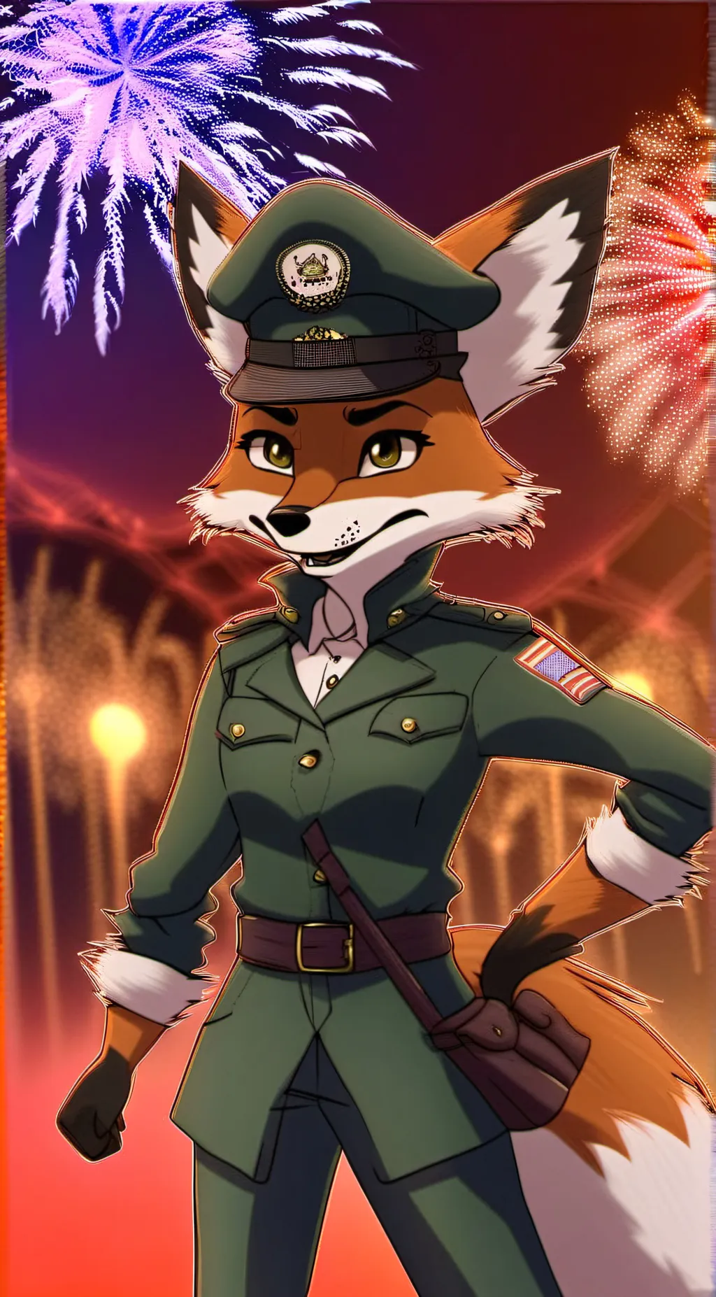 ai character: Lt. fox vixen  background