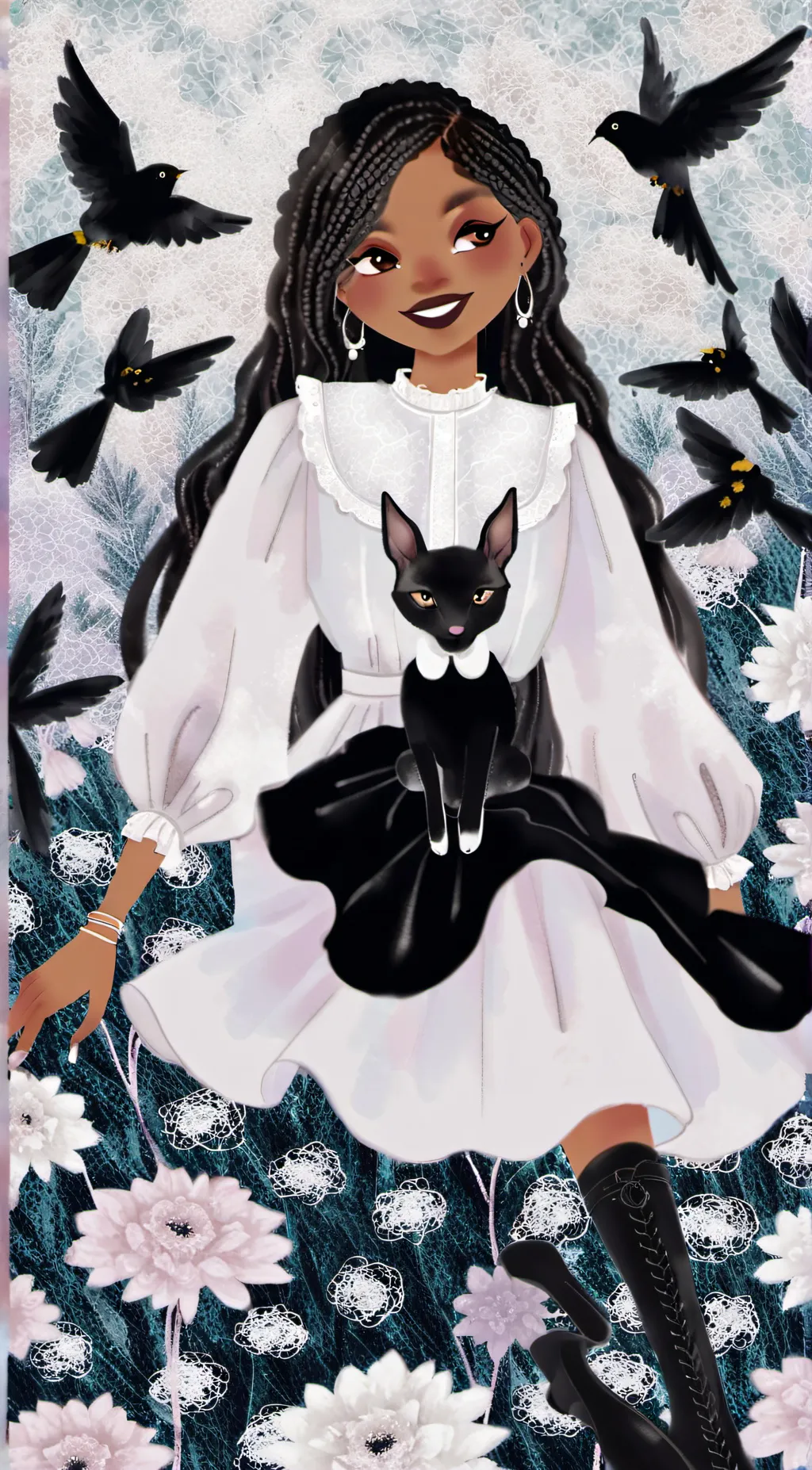 ai character: Ava and Kai.  background
