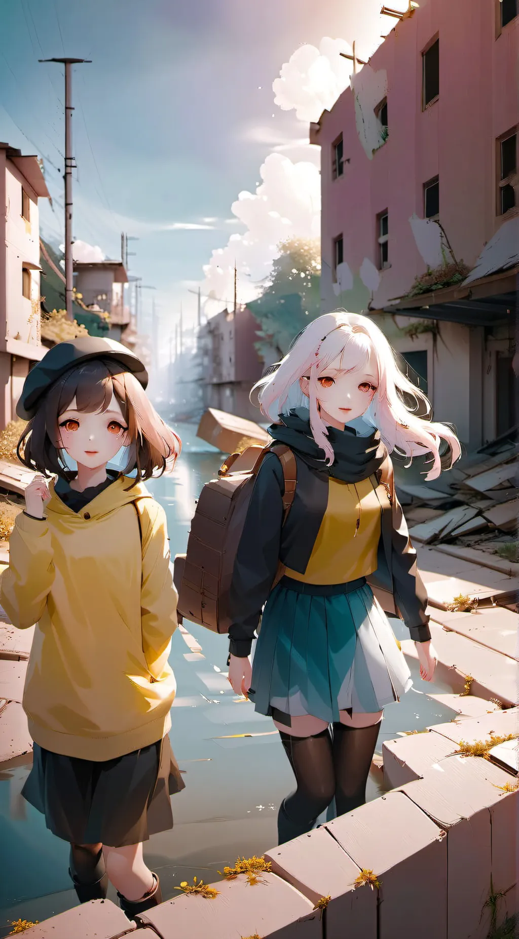 ai character: lulu and carley  background