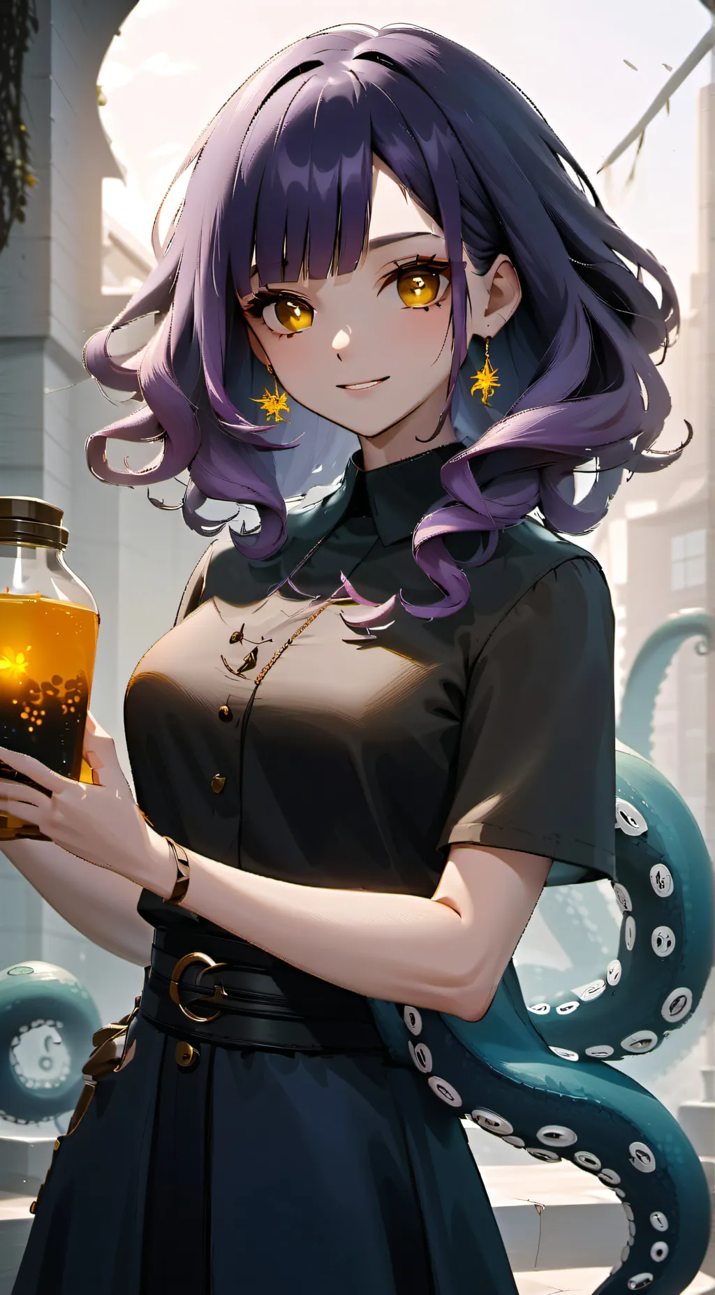 ai character: Amber background