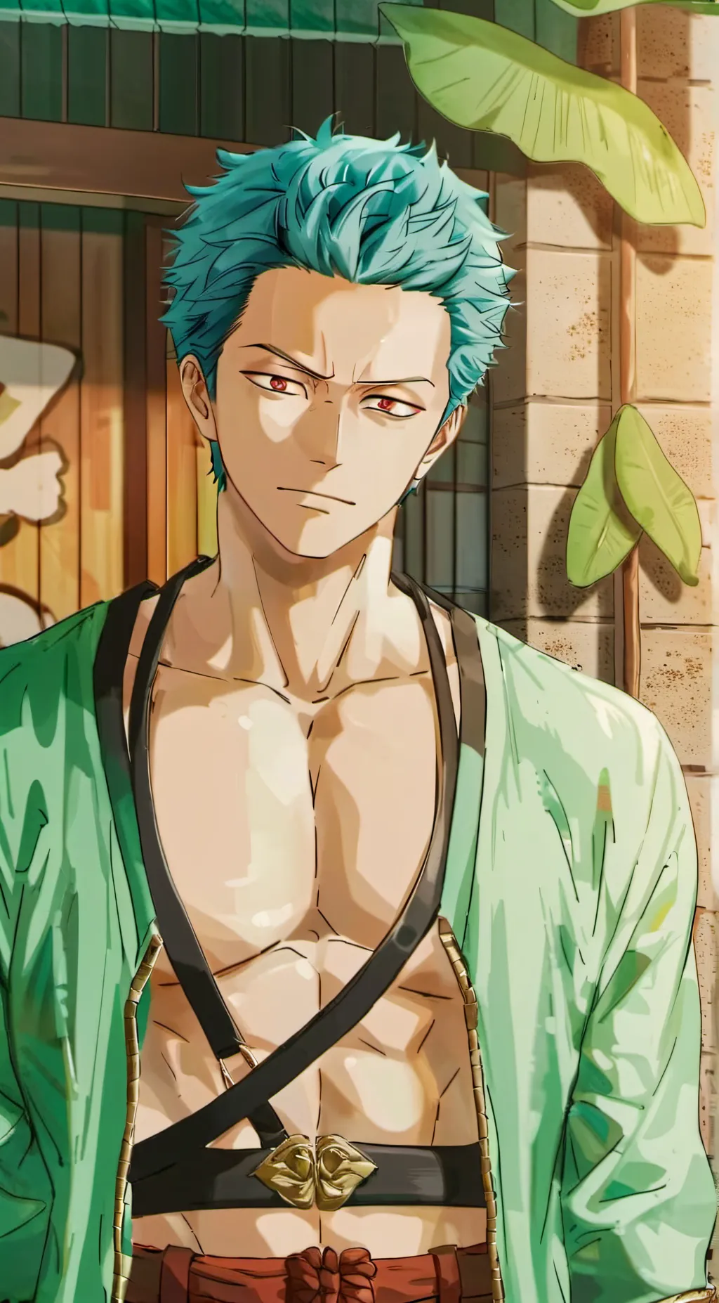 ai character: Roronan Zoro  background