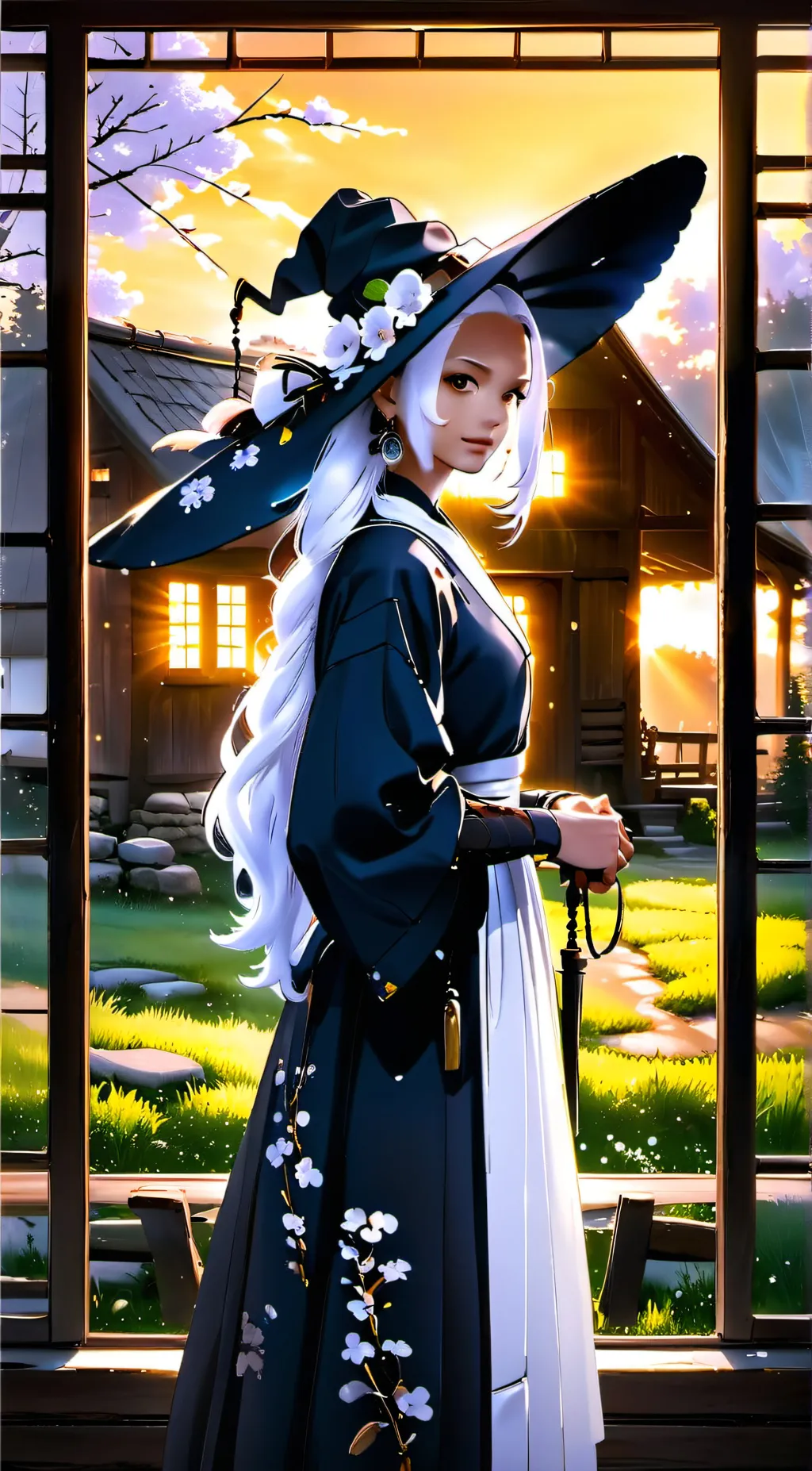 ai character: farm witch, Merida background