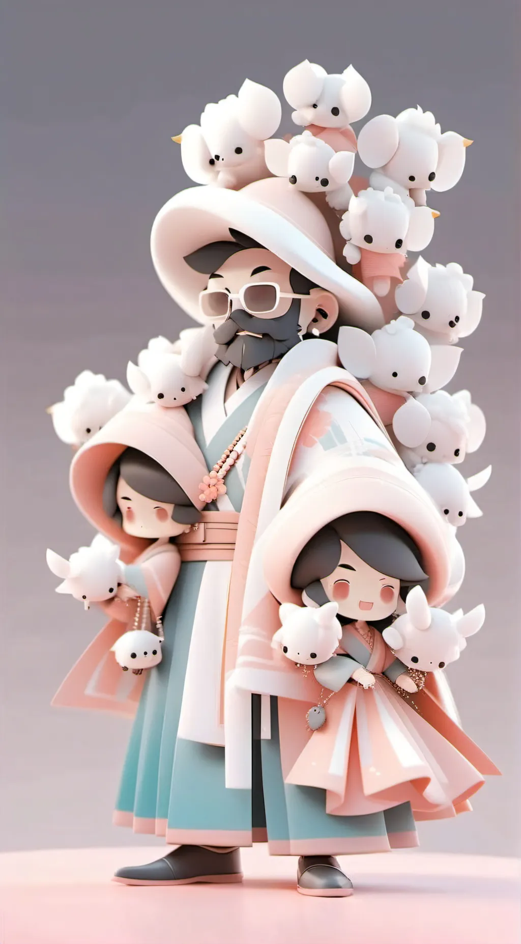 ai character: smileing critters  background