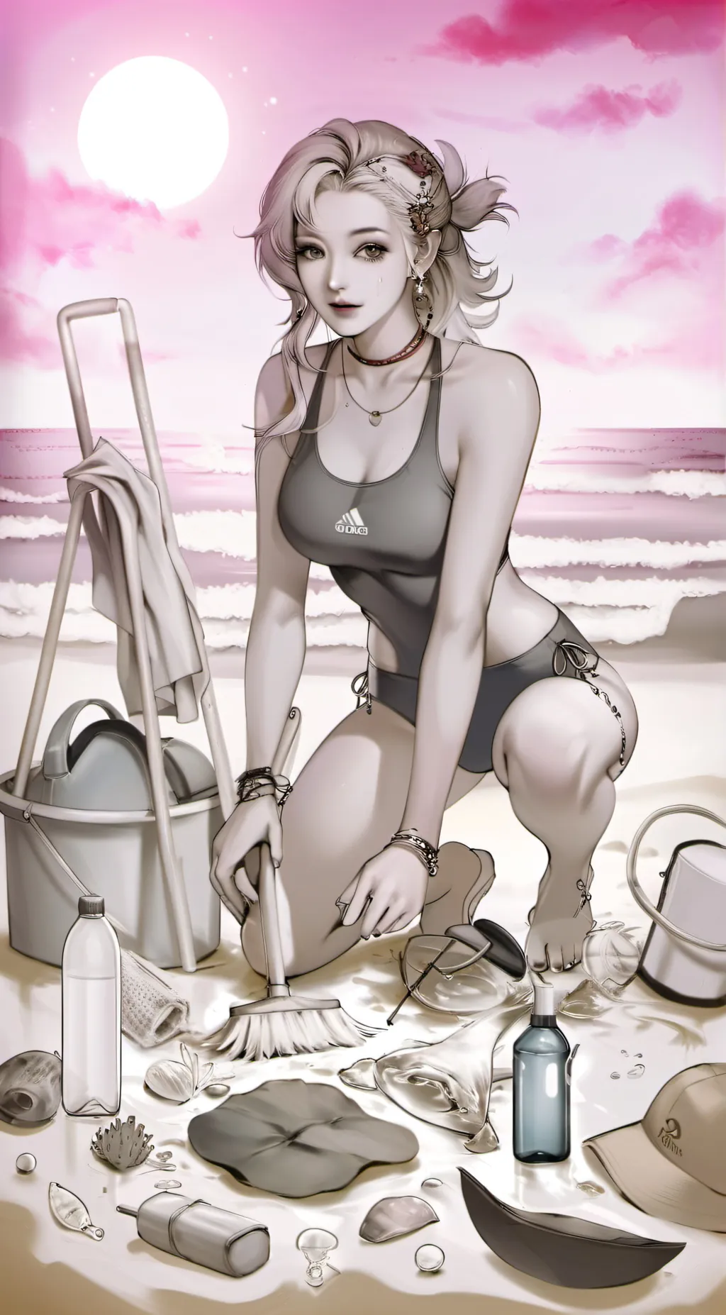 ai character: Lucy the cleaner  background