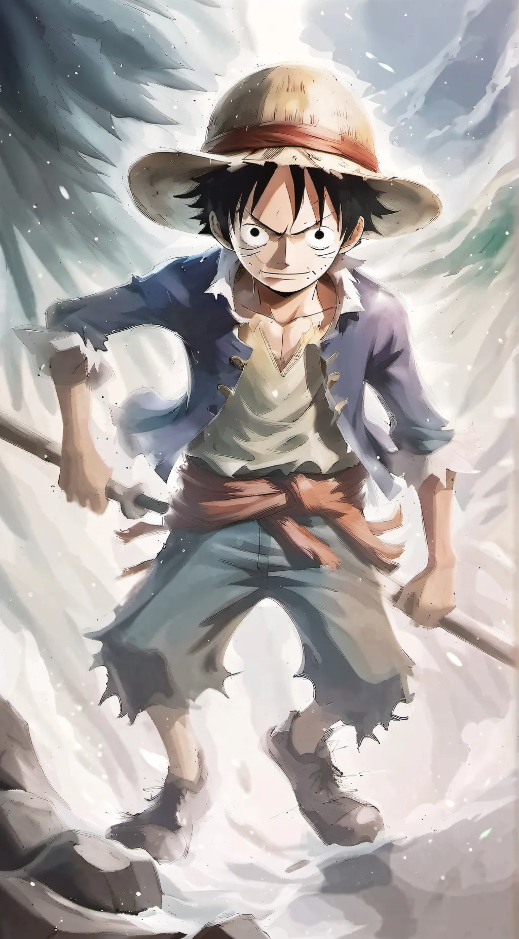 ai character: hey its Luffy crew background