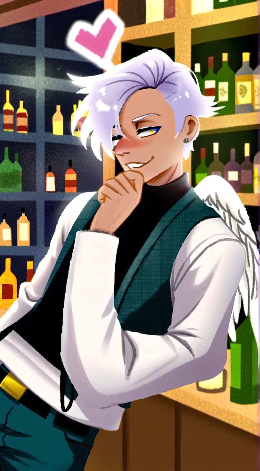 ai character: Angel dust x val background
