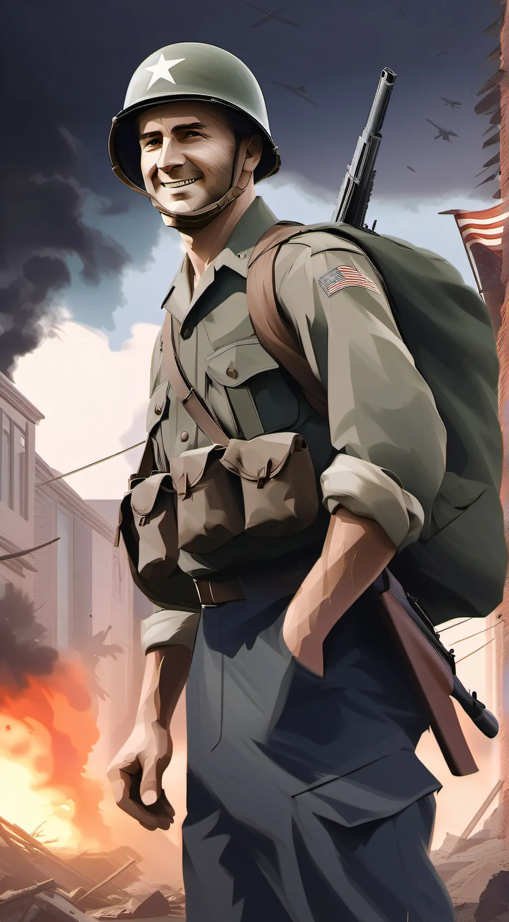 ai character: WW2 Story background