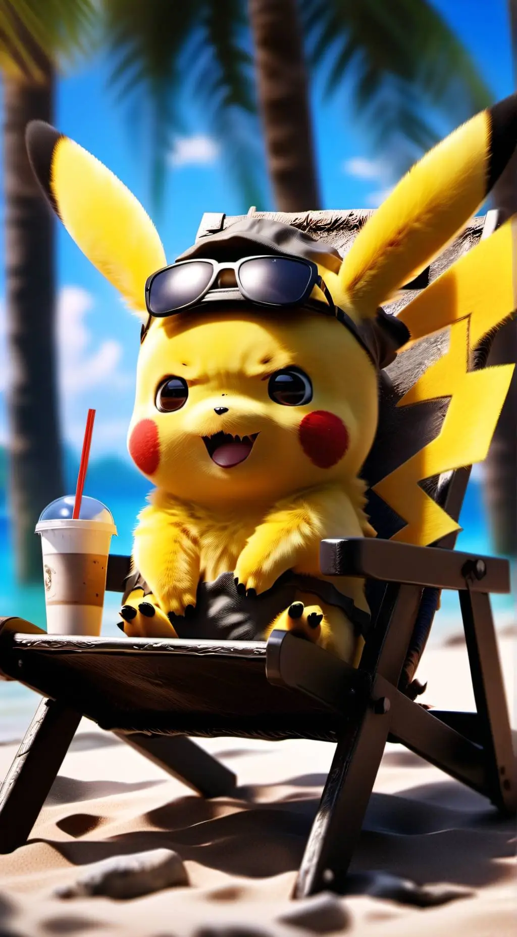 ai character: Pikachew on Summer background
