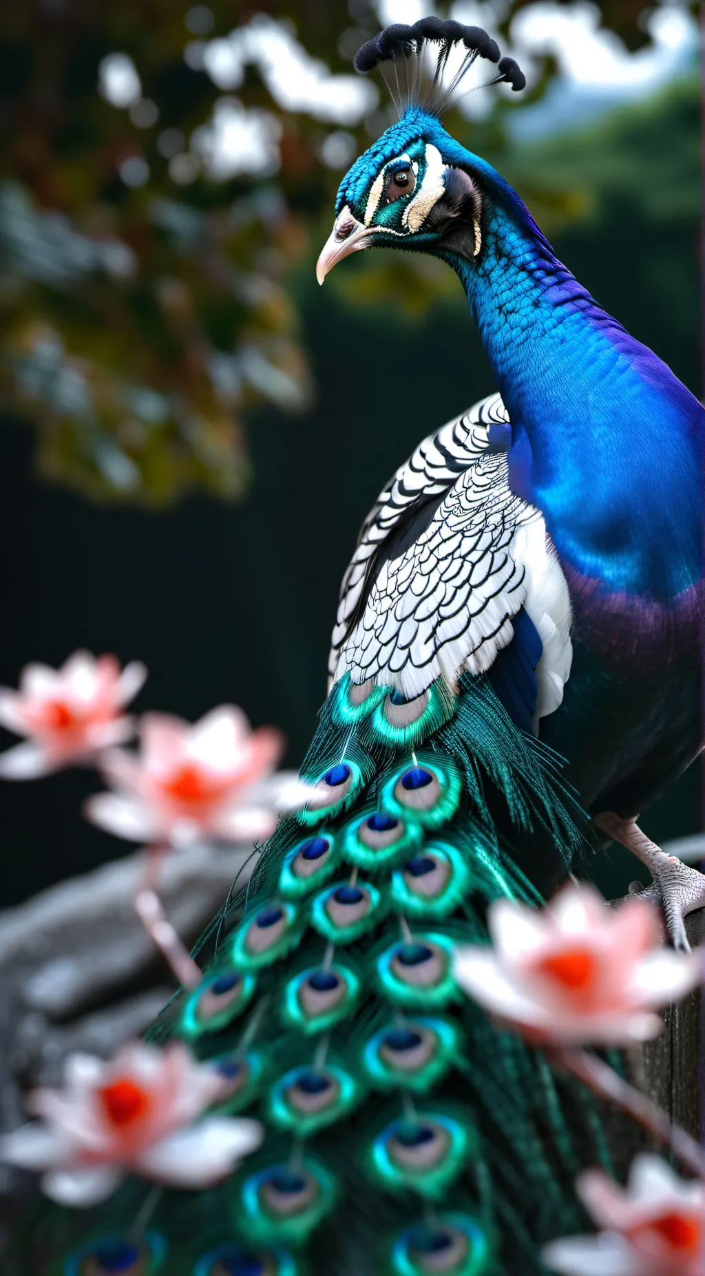 ai character: peacock world🦚 background