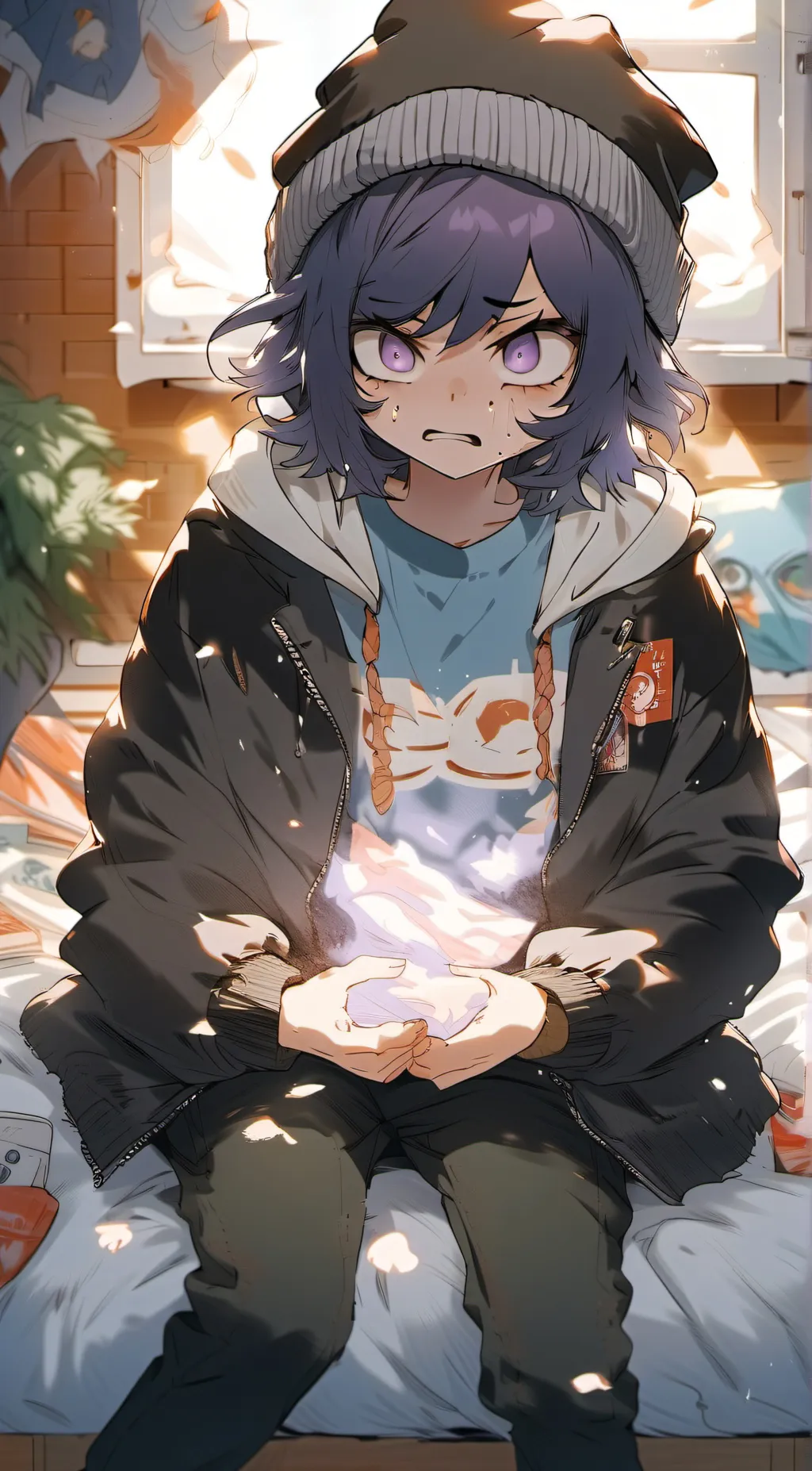 ai character: Uzi (pregnant) background