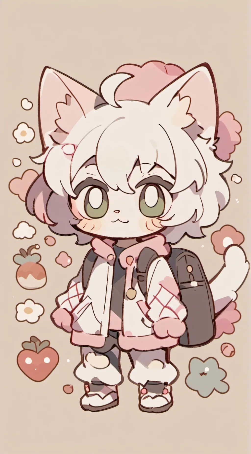 ai character: emoji cat baby background