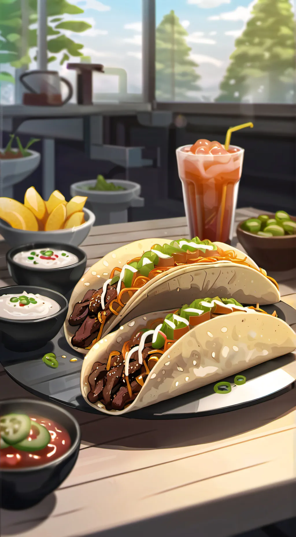 ai character: TacoBell Taco background